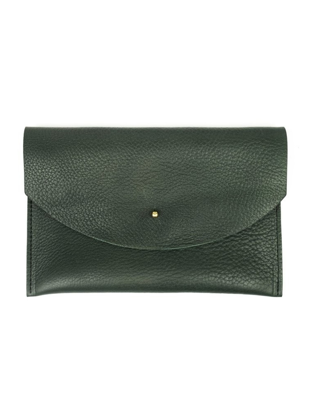 Classic Leather Envelope Clutch Kelp Green
